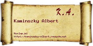 Kaminszky Albert névjegykártya